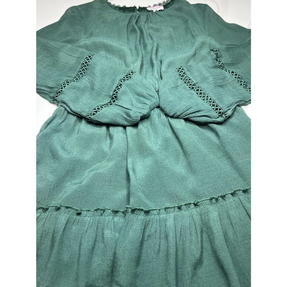 Andree By Unit Midi Dress Emerald Green Crew Neck - Picture 2 of 6